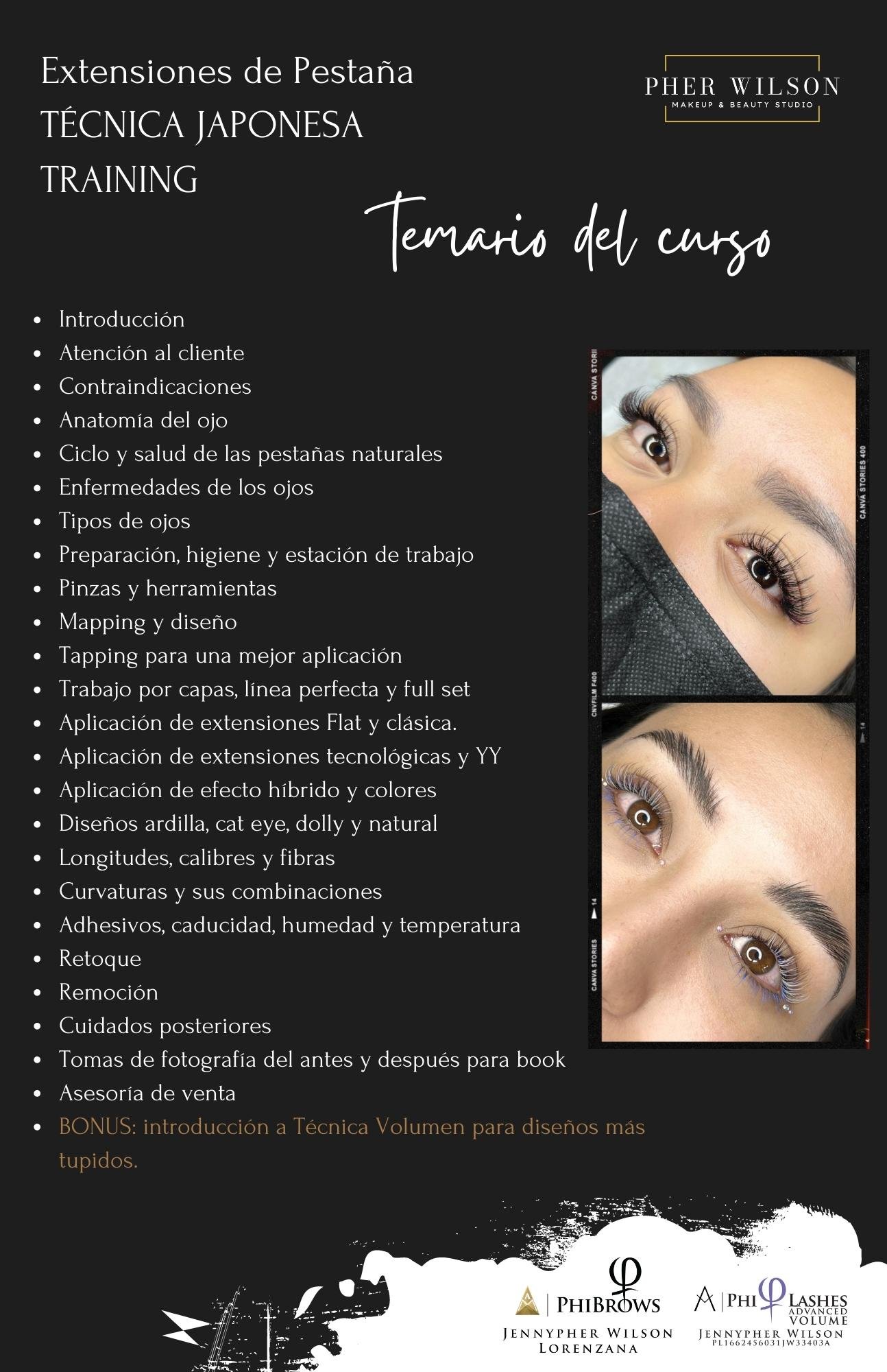 Temario del curso de extensiones de pestaña