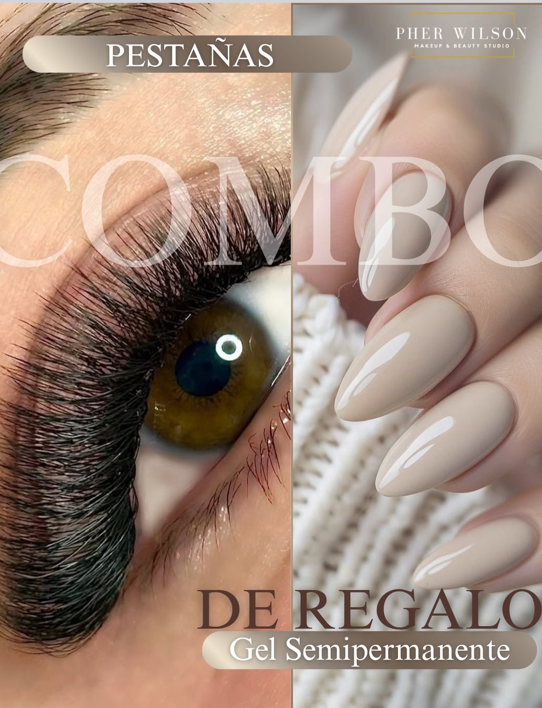 Combo Pher Wilson: extensiones de pestañas con gel semipermanente de regalo